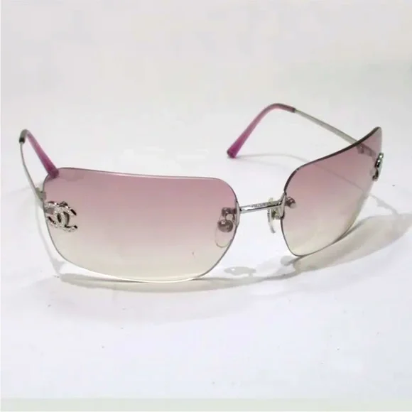 ?Auth Chanel PURPLE/PINK 4017-D Swarovski Crystal Double C  display picture 1